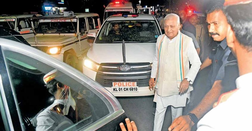 governor Governor Khan after moving out of his car