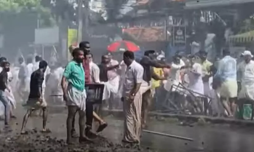 The Secretariat premises after the police action.