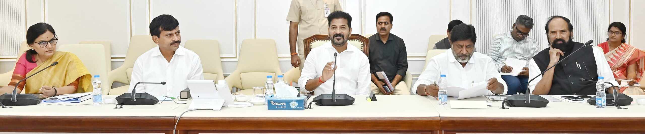 CM Revanth Reddy in a review meeting of Praja Palana applications (Supplied)