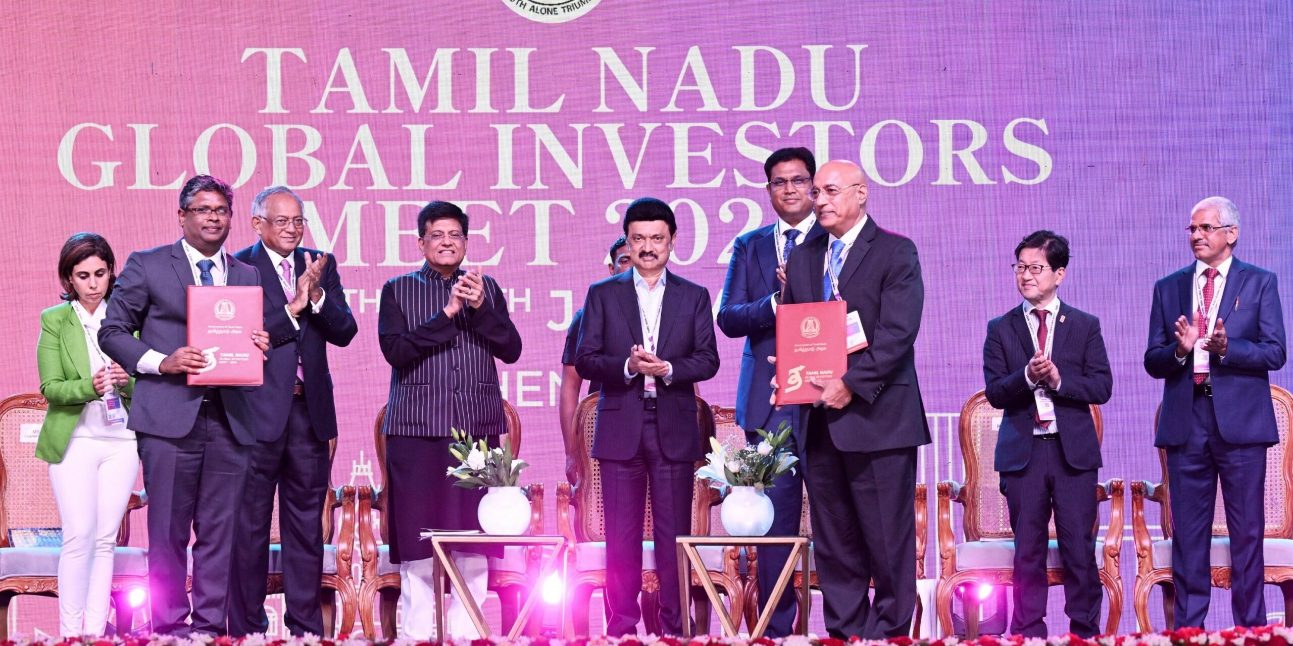 Chief Minister MK Stalin during Global Investors Meet Tamil Nadu. (X) Chief Minister MK Stalin during Global Investors Meet Tamil Nadu