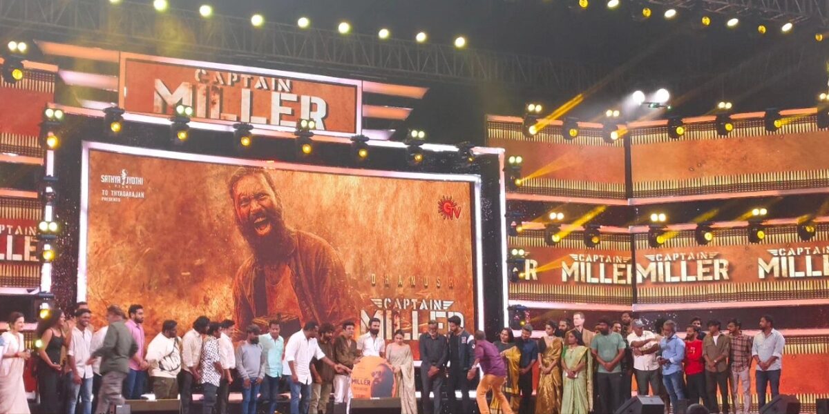 Dhanush and Shiva Rajkumar at the Captain Miller pre-relese event Dhanush and Shiva Rajkumar at the Captain Miller pre-relese event