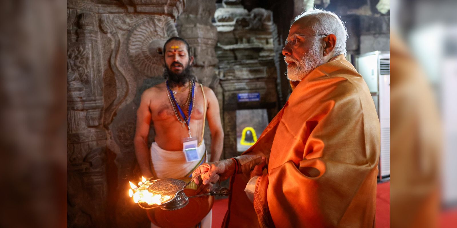 Modi Prime Minister Narendra Modi at Lepakshi temple in Andhra Pradesh