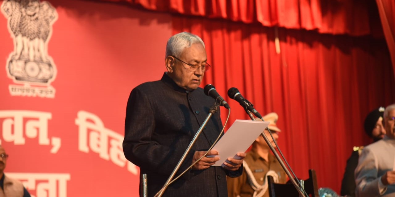 Nitish Kumar Nitish Kumar takes oath as the chief minister of Bihar on Sunday, 28 January, 2024.