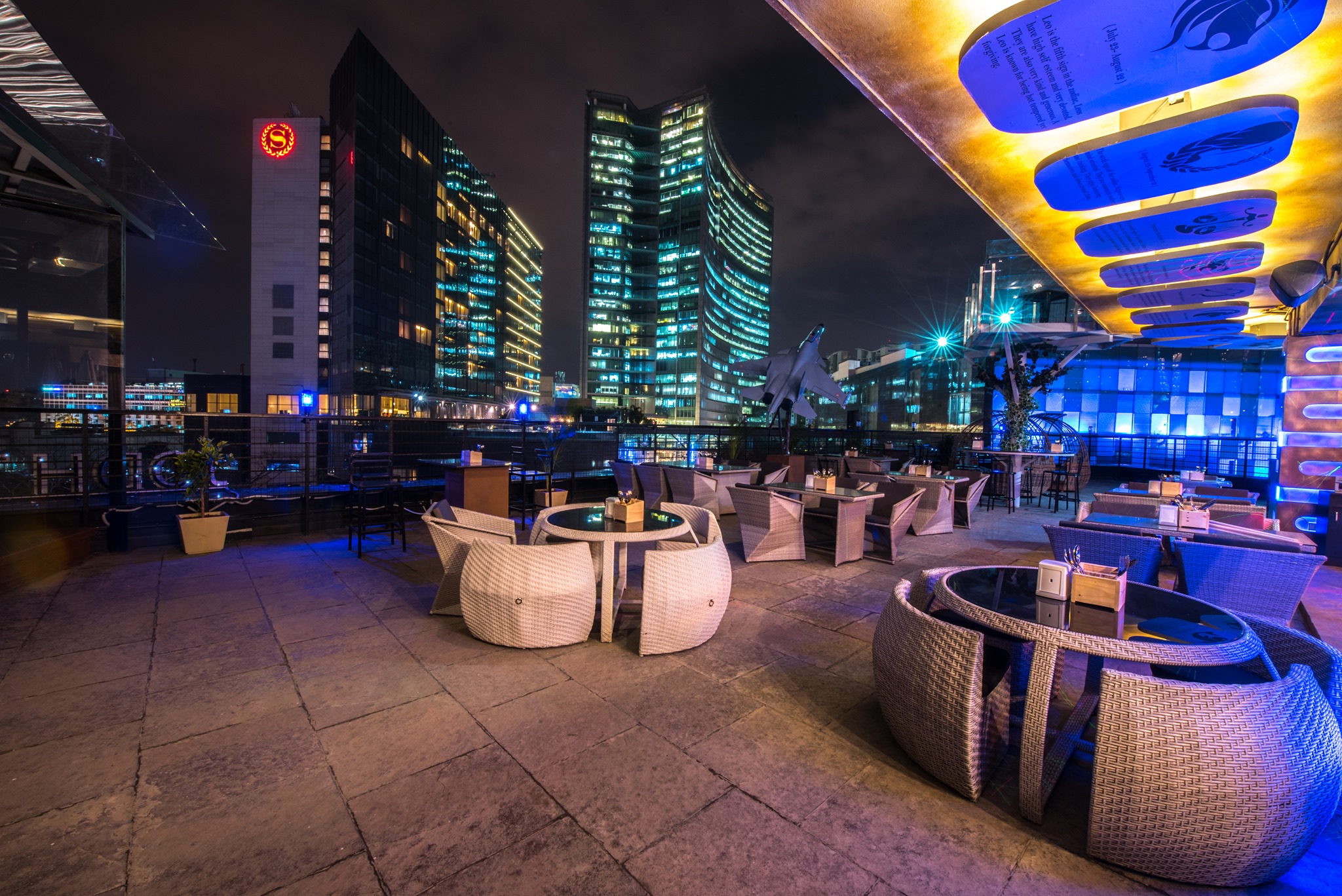 Kannada actors party: Rooftop Jetlag Restobar overlooking the WTC in Bengaluru.