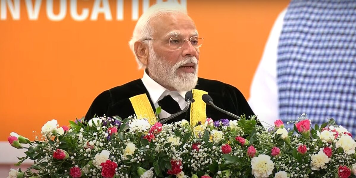 PM Modi at the convocation ceremony PM Modi at the convocation ceremony
