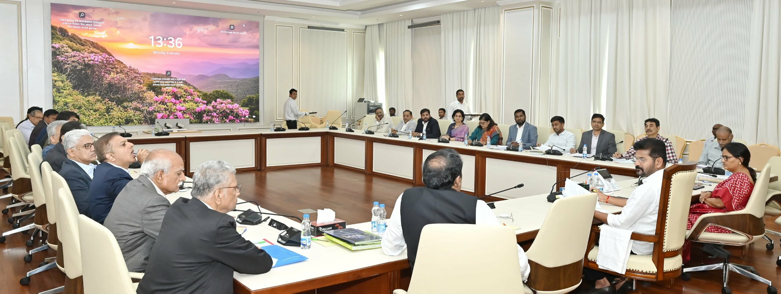 TelanganaCM Telangana Chief Minister A Revanth Reddy meeting the representatives of the CII in Hyderabad on Saturday. (X)
