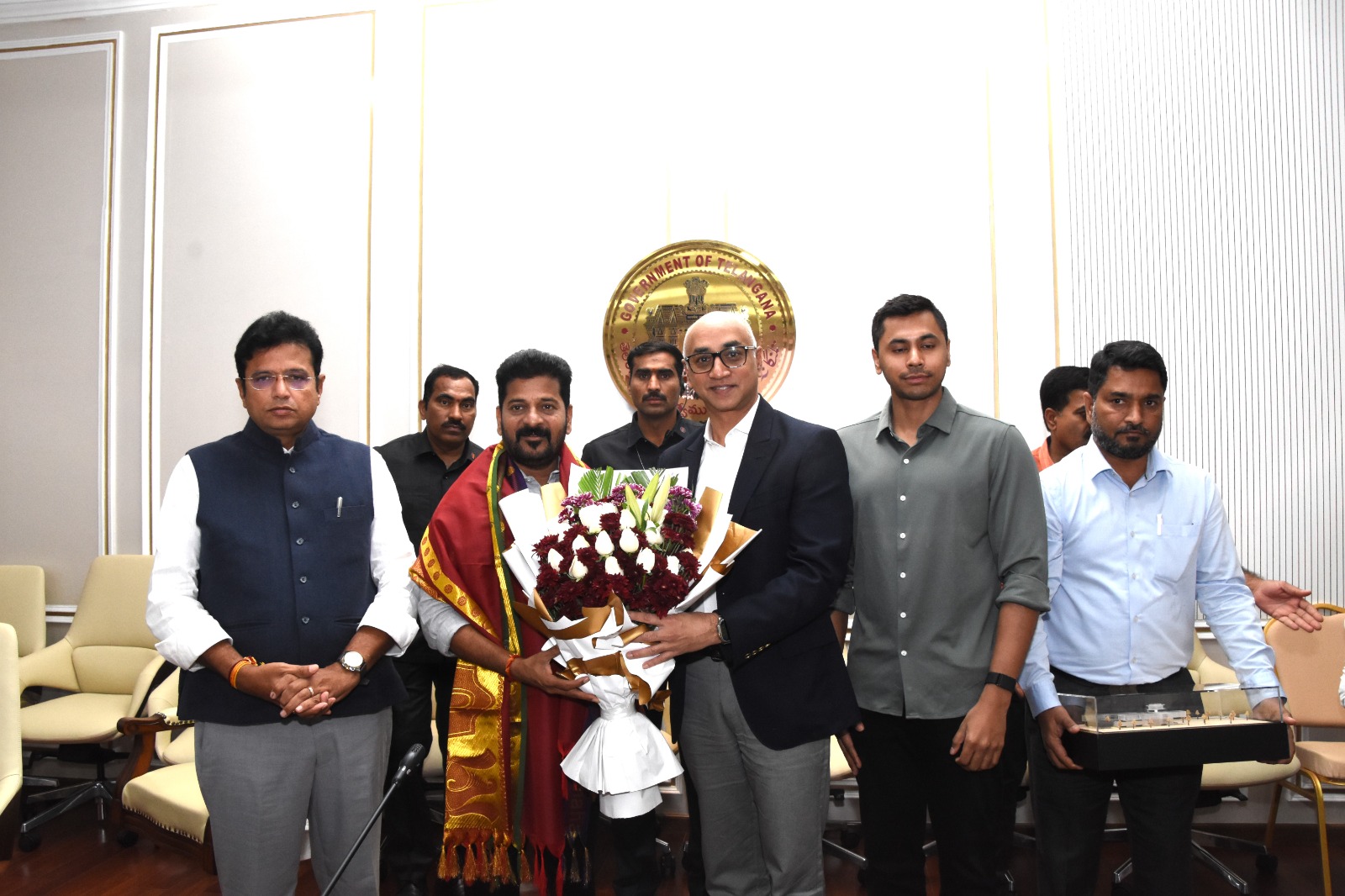 Galla Jayadev, Chairman & Managing Director, Amara Raja Group, met Chief Minister Revanth Reddy and IT Minister Sridhar Babu in Hyderabad. (X)