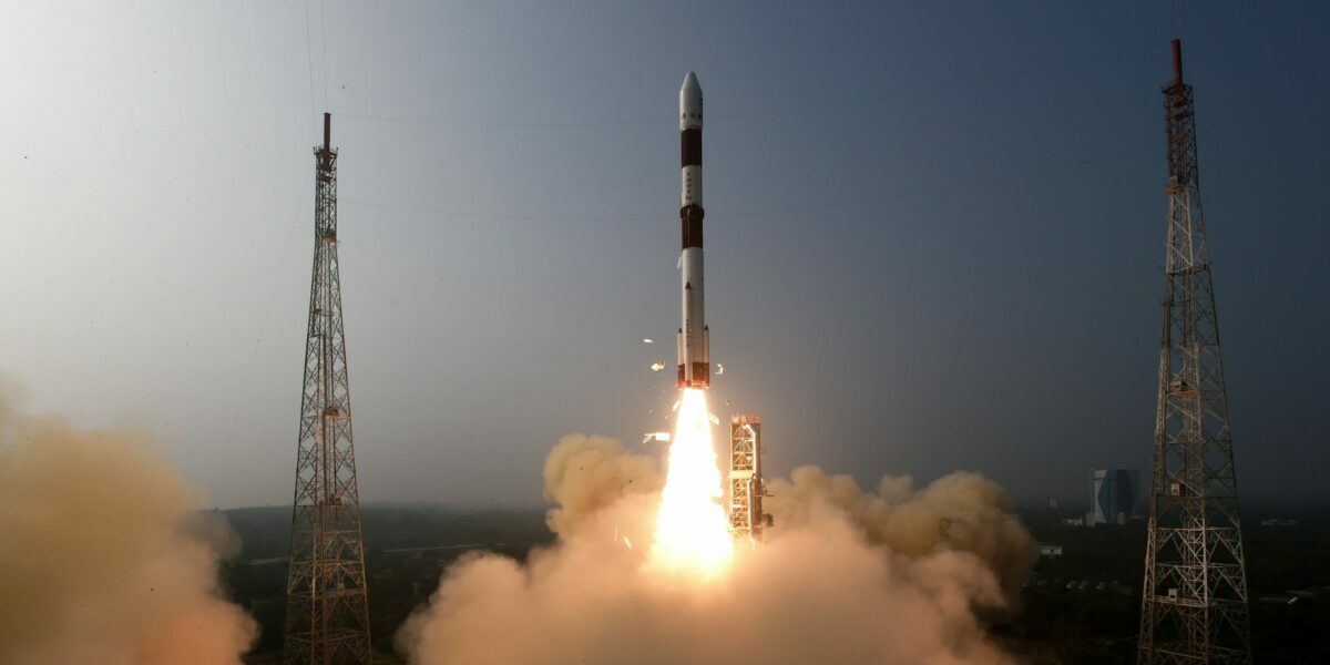 XPoSat satellite being lifted off XPoSat satellite being lifted off