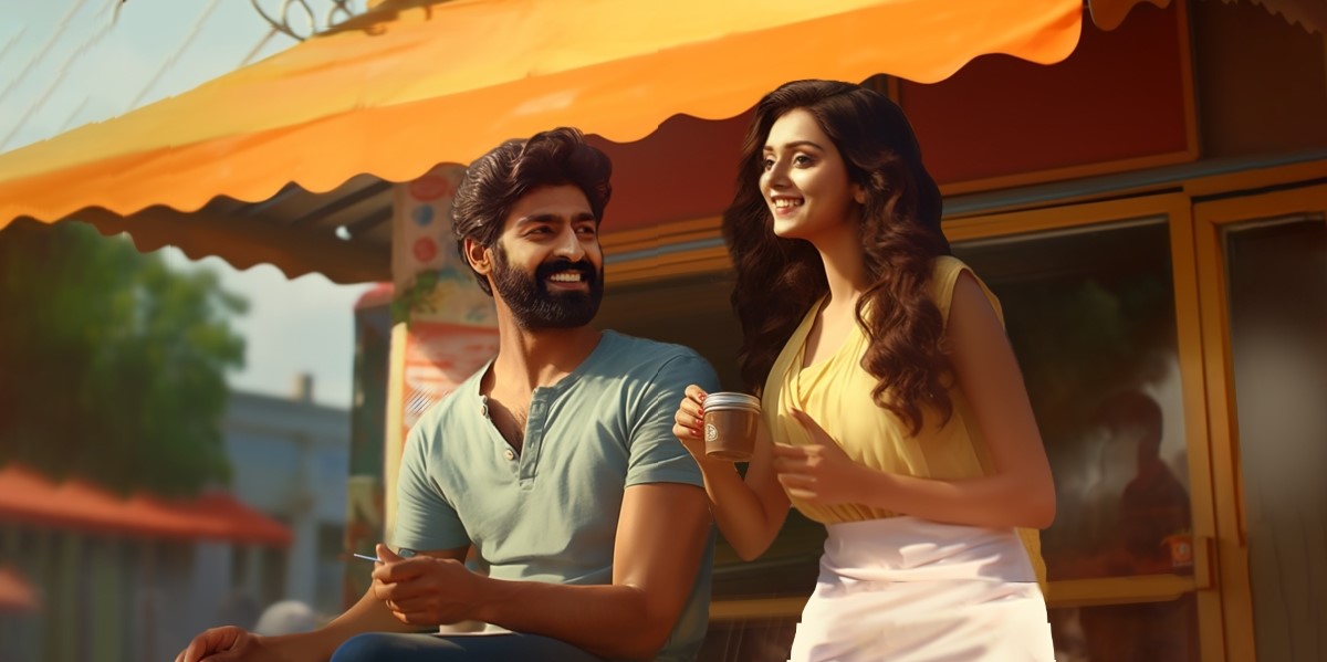 A still from the film Ondu Sarala Prema Kathe