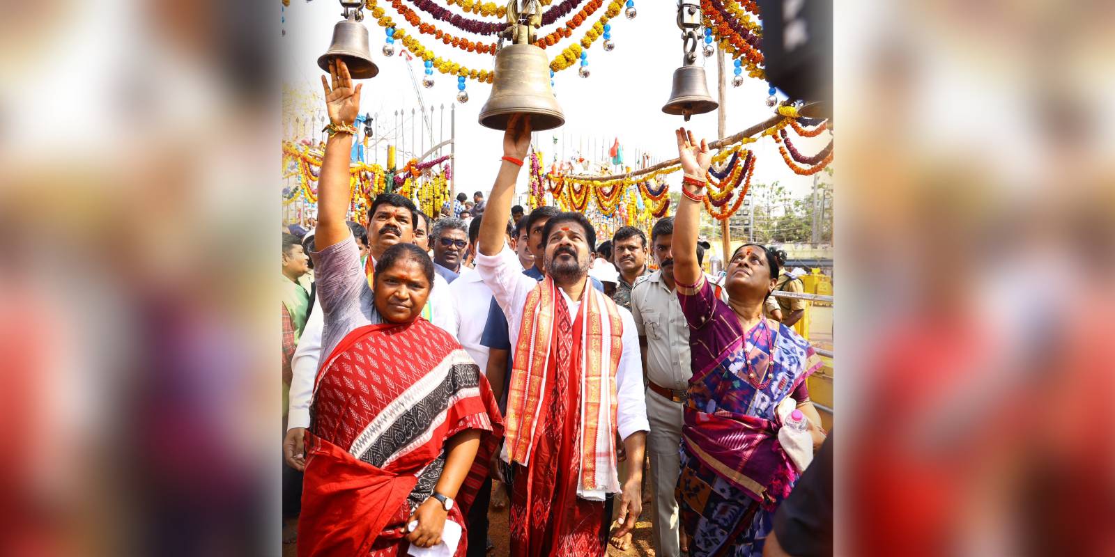CM Revanth Reddy at Medaram jathara CM Revanth Reddy at Medaram jathara