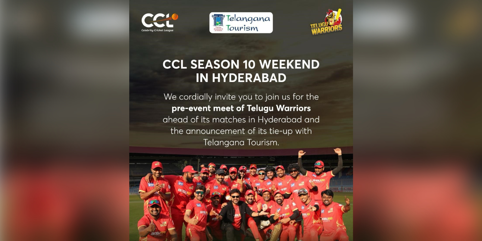 Celebrity Cricket League pre-event meet of Telugu Warriors