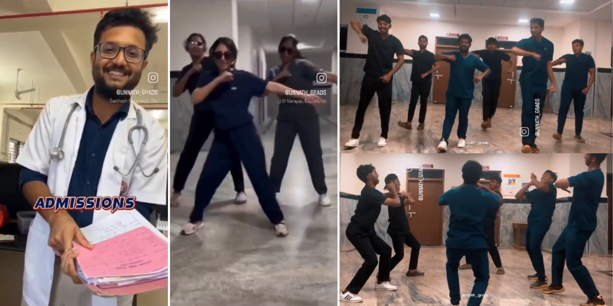 Screengrabs of reels created by the medical students. (Sourced)