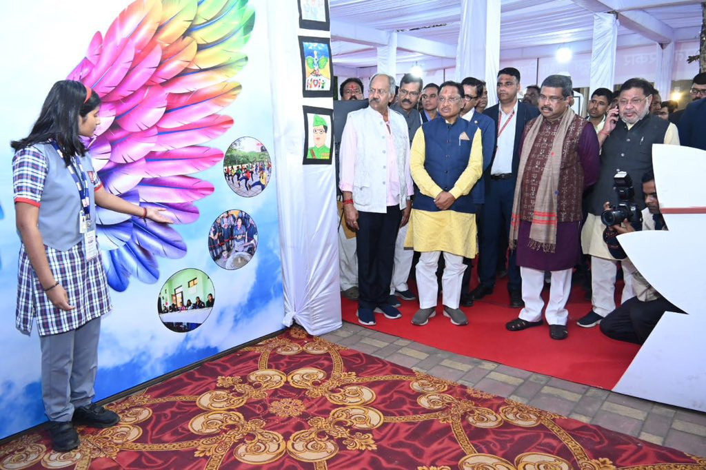 Union Education Minister Dharmendra Pradhan launching the Prime Minister Schools for Rising India) scheme in Chhattisgarh on Monday, 19 February. (X)