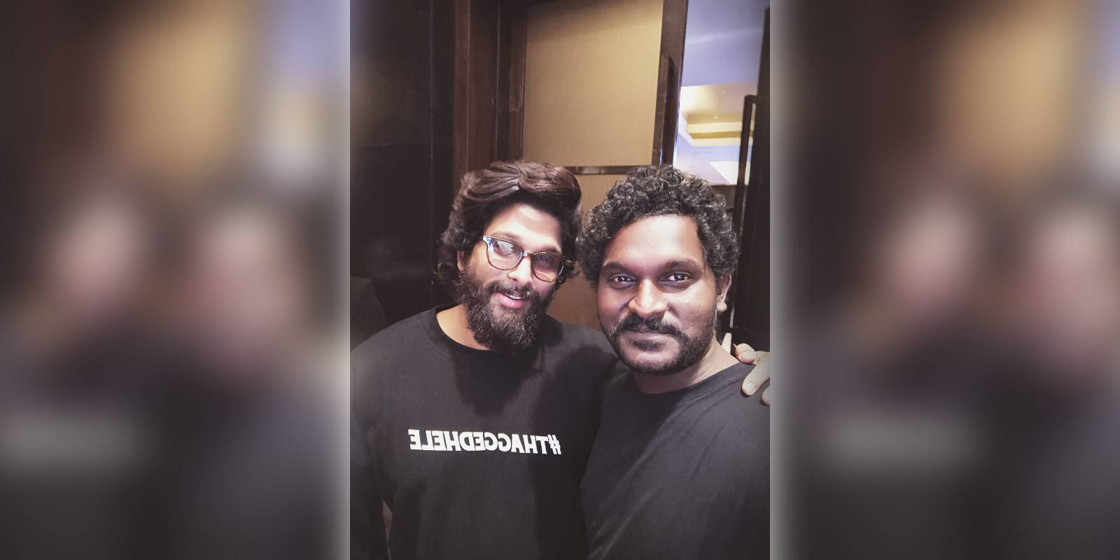 Jagadeesh Prathap Bandari with Allu Arjun on Pushpa 2 sets