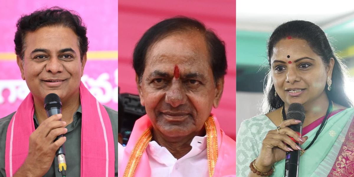 KTR KCR and Kavitha From left: File photos of KT Rama Rao, K Chandrashekar Rao, and K Kavitha.