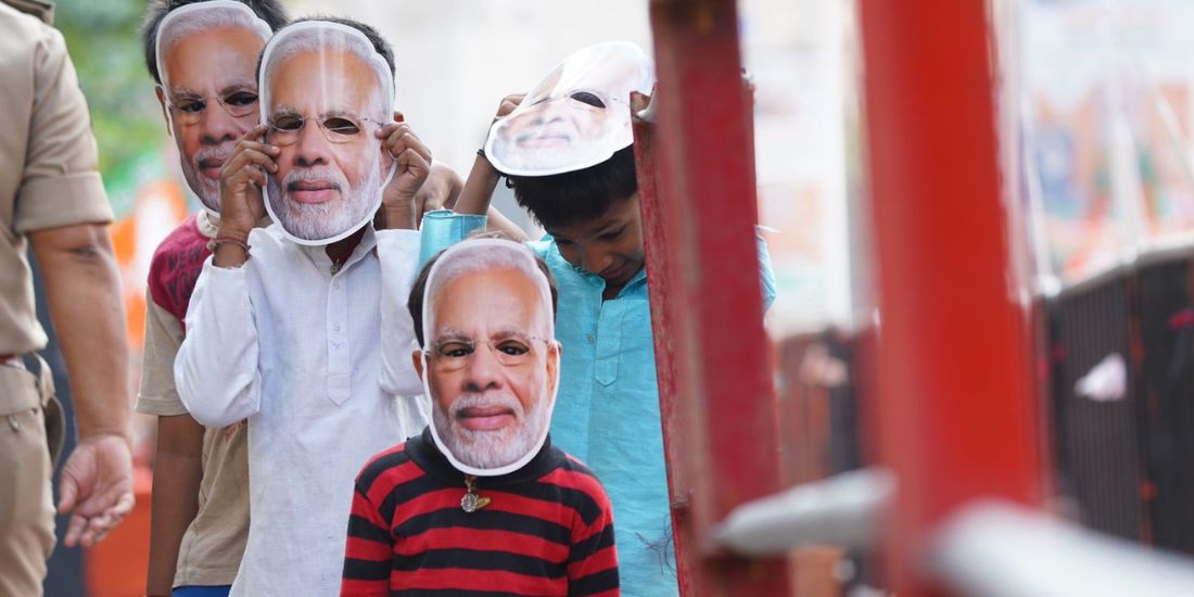 PM Modi masks during Hyderabad election campaign in 2023. (Supplied) PM Modi masks during Hyderabad election campaign in 2023. (Supplied)