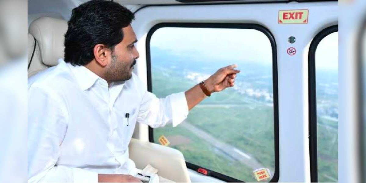 CM YS Jagan in helicopter. (Supplied)