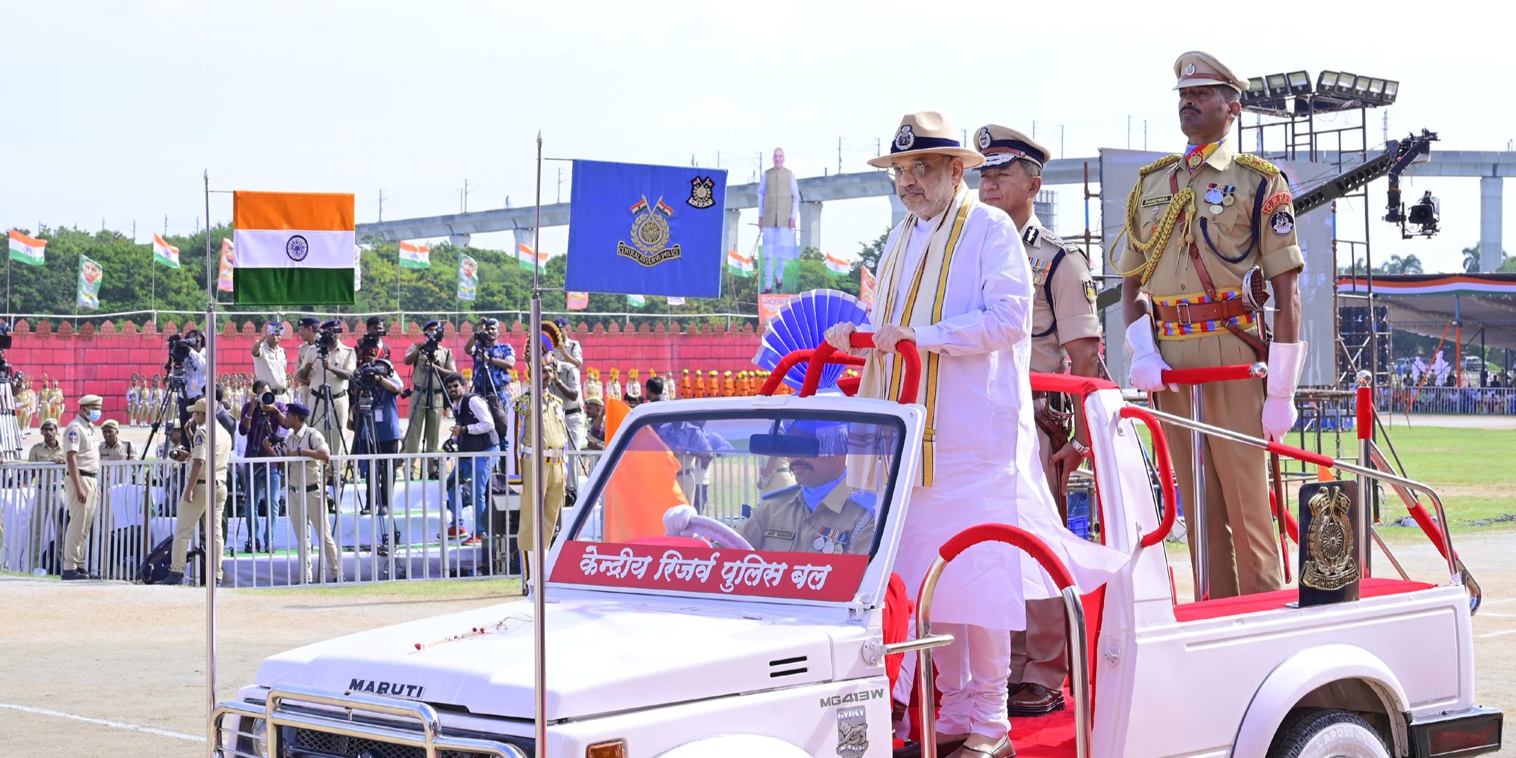 Amit Shah Union Home Minister Amit Shah attends the Hyderabad Liberation Day celebrations in Telangana on 17 September, 2023.