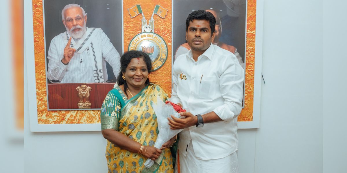 Annamalai welcomes Tamilisai to the BJP.