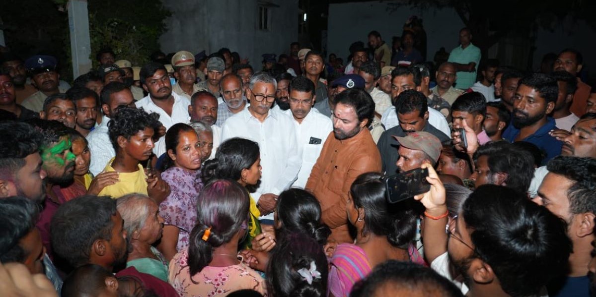 BJP state president Kishan Reddy visits the incident site