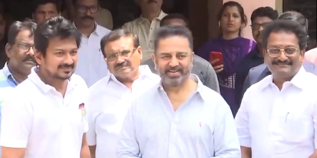 Kamal Haasan with Udhayanidhi Stalin Kamal Haasan with Udhayanidhi Stalin