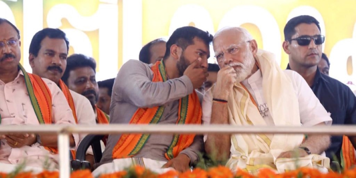 Prime Minister Narendra Modi during an election rally in Pathanamthitta. (X)