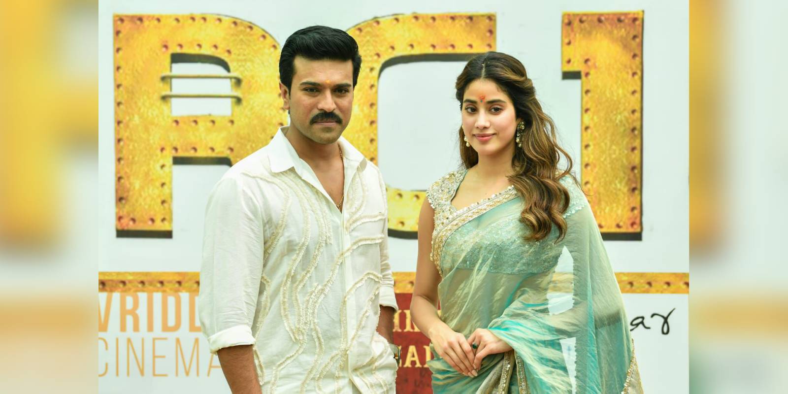 Ram Charan and Janhvi Kapoor at the RC16 pooja ceremony Ram Charan and Janhvi Kapoor at the RC16 pooja ceremony