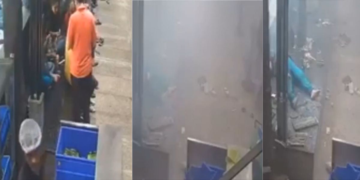 Screengrab of the visuals before and after the blast. Blast bengaluru