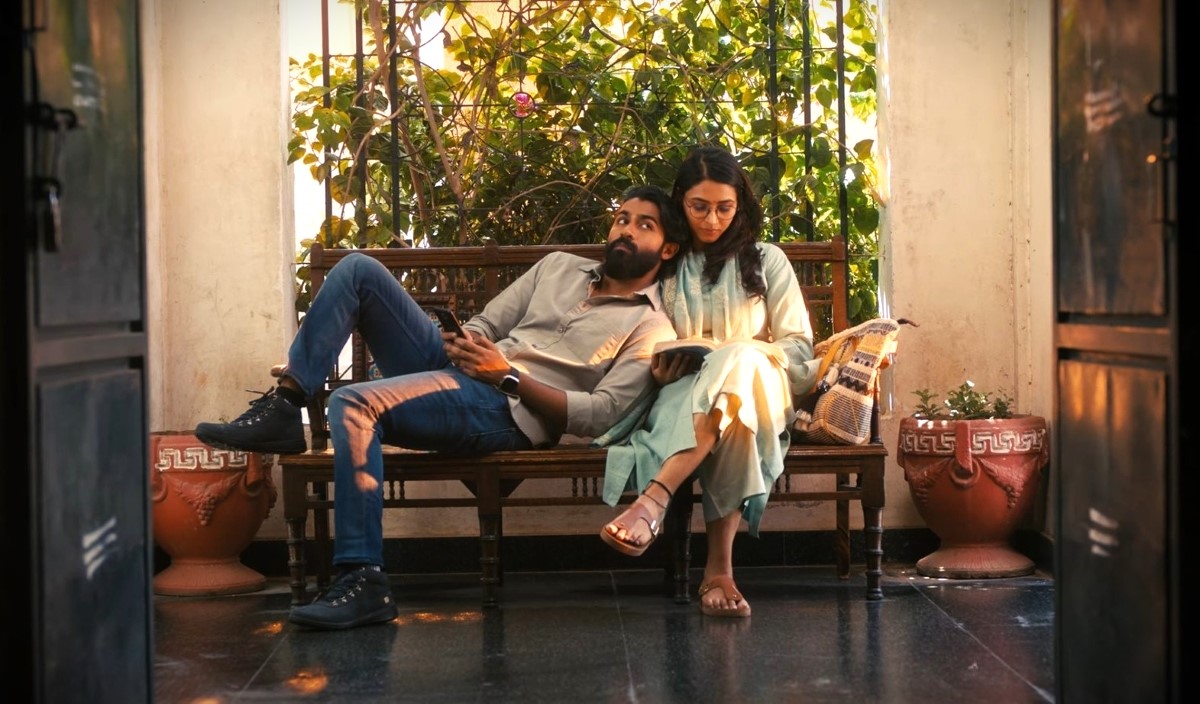 Yuva Rajkumar and Sapthami Gowda in still from Yuva