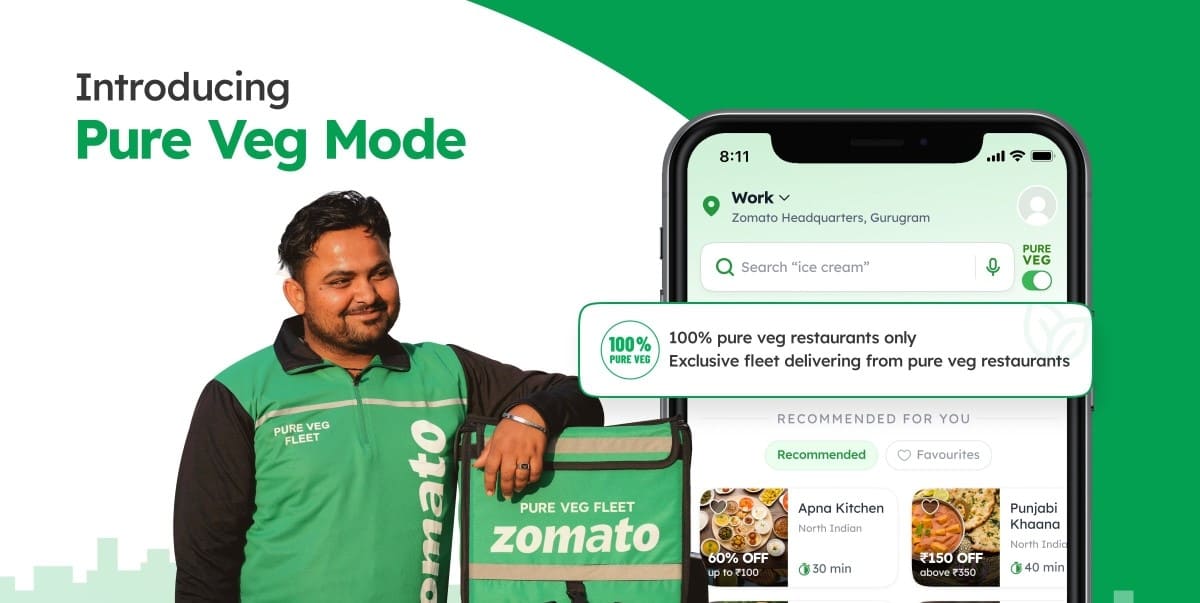 Zomato rolls back on part of 'pure veg' fleet idea
