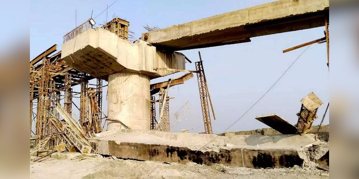 Collapsed under-construction bridge in Mangaluru. (X)