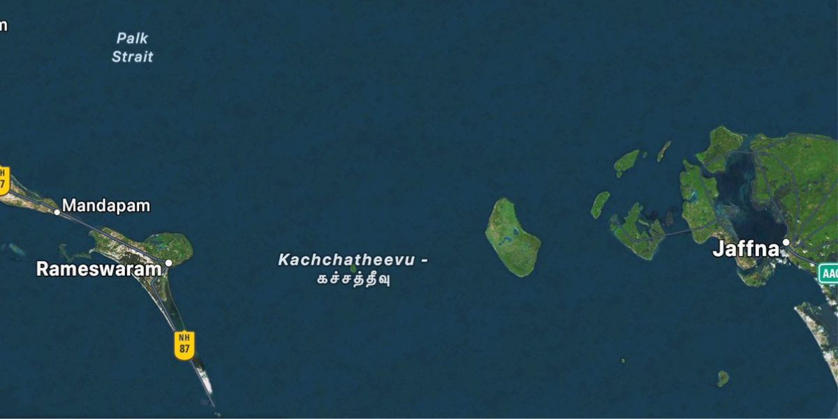 Katchatheevu island. (Apple Maps) Katchatheevu island. (Apple Maps)
