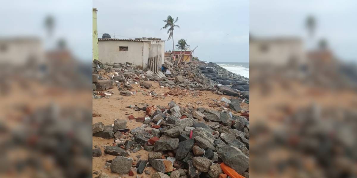 A powerful swell surge wreaked havoc along the coastline, causing several houses to collapse and leaving a trail of destruction in its wake. (South First)
