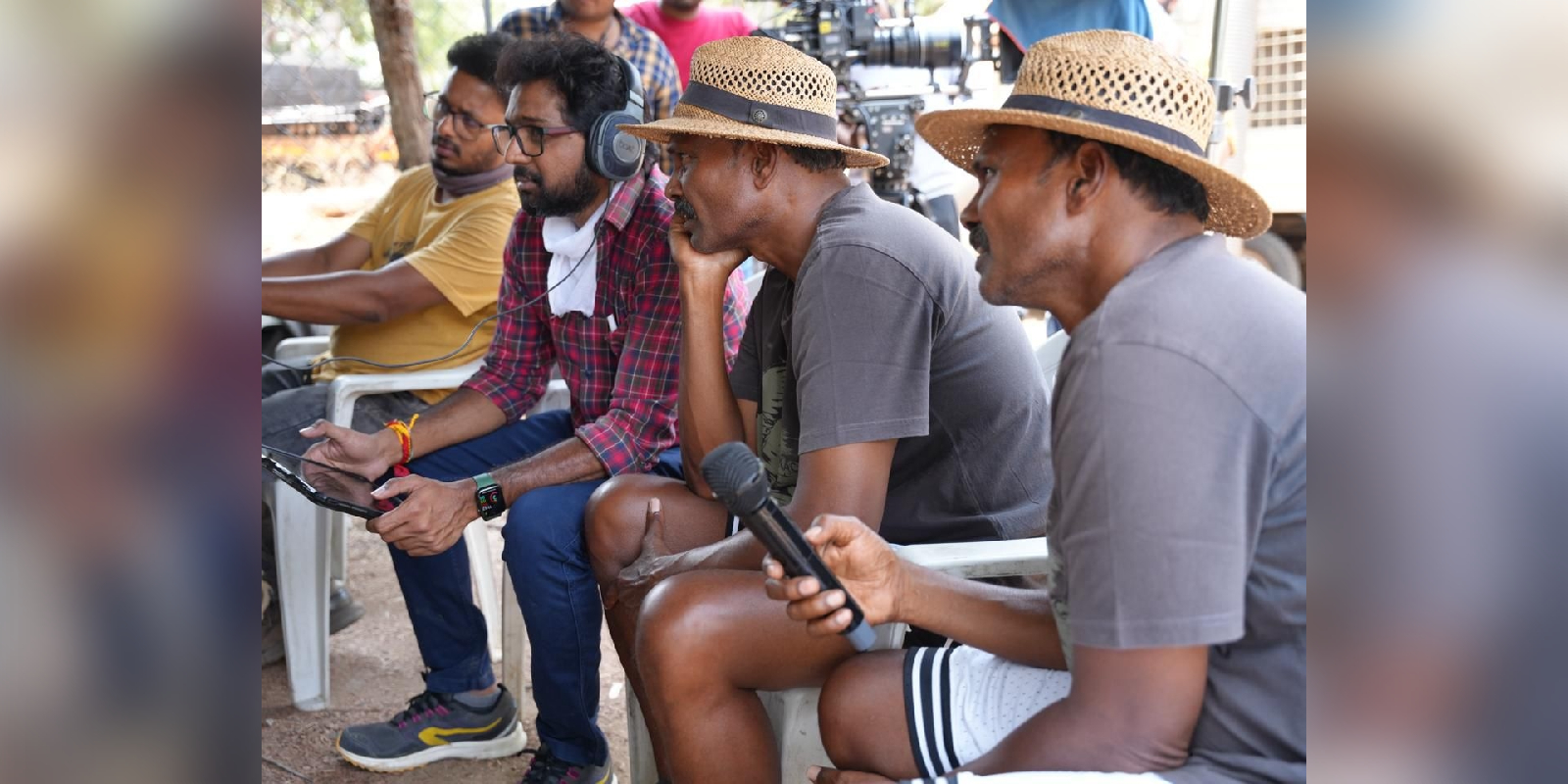 Ram-Lakshman overseeing an action scene for Vishwambhara Ram-Lakshman overseeing an action scene for Vishwambhara