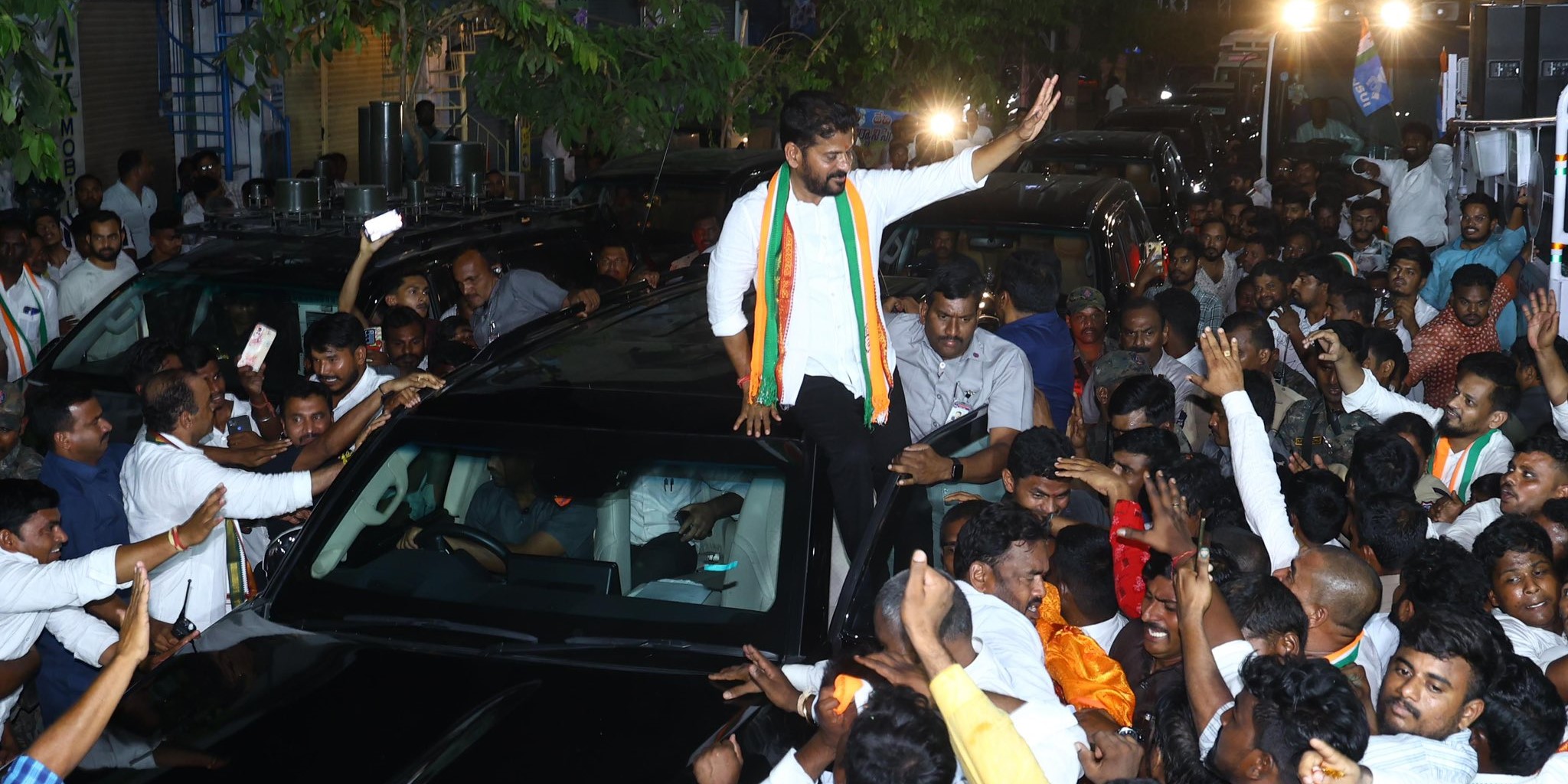 Revanth Reddy during election campaigning. (X) Revanth Reddy