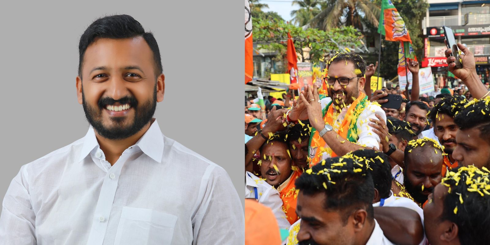 Youth Congress state president Rahul Mamkootathil and Kerala BJP president K Surendran Youth Congress state president Rahul Mamkootathil and Kerala BJP president K Surendran