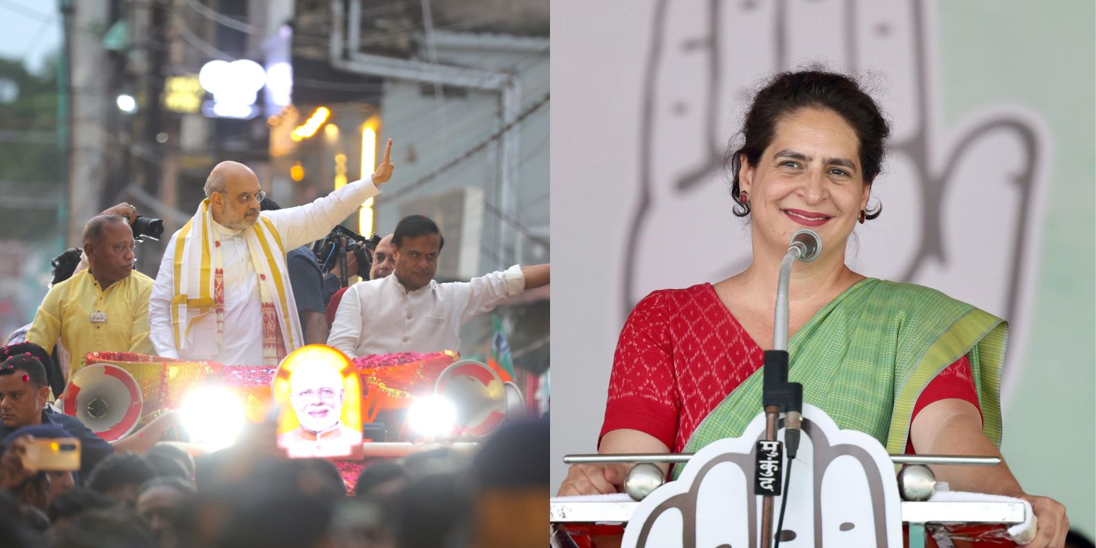 Amit Shah and Priyanka Gandhi