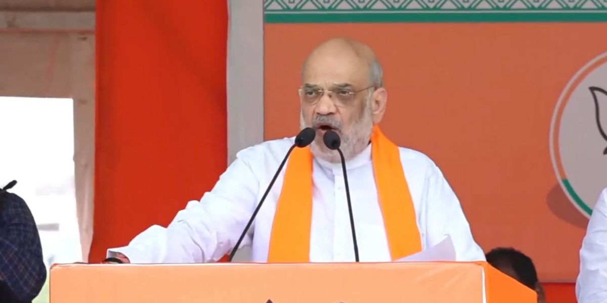 Amit Shah addressing election campaign rally in Bhongir Amit Shah