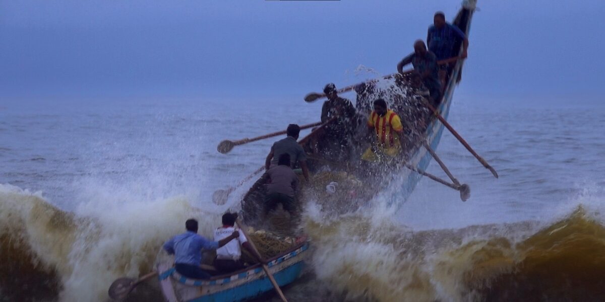 Boat facing rough seas