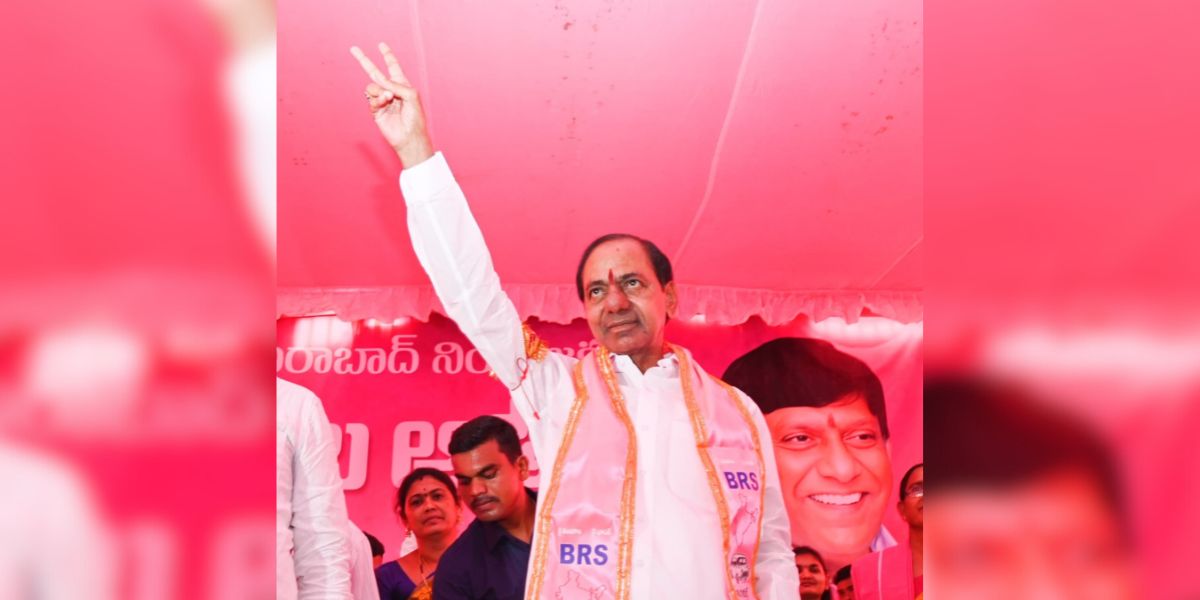 BRS chief K Chandrashekar Rao at an election rally in Karimnagar on Sunday, 5 May, 2024.
