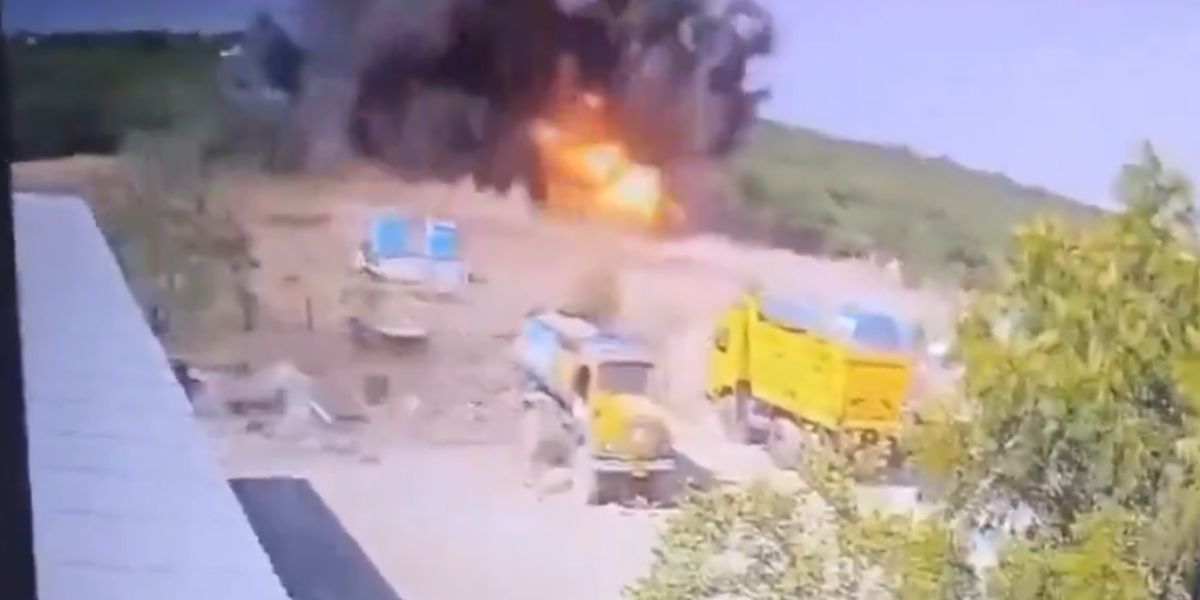Screengrab of the CCTV footage of the explosion.