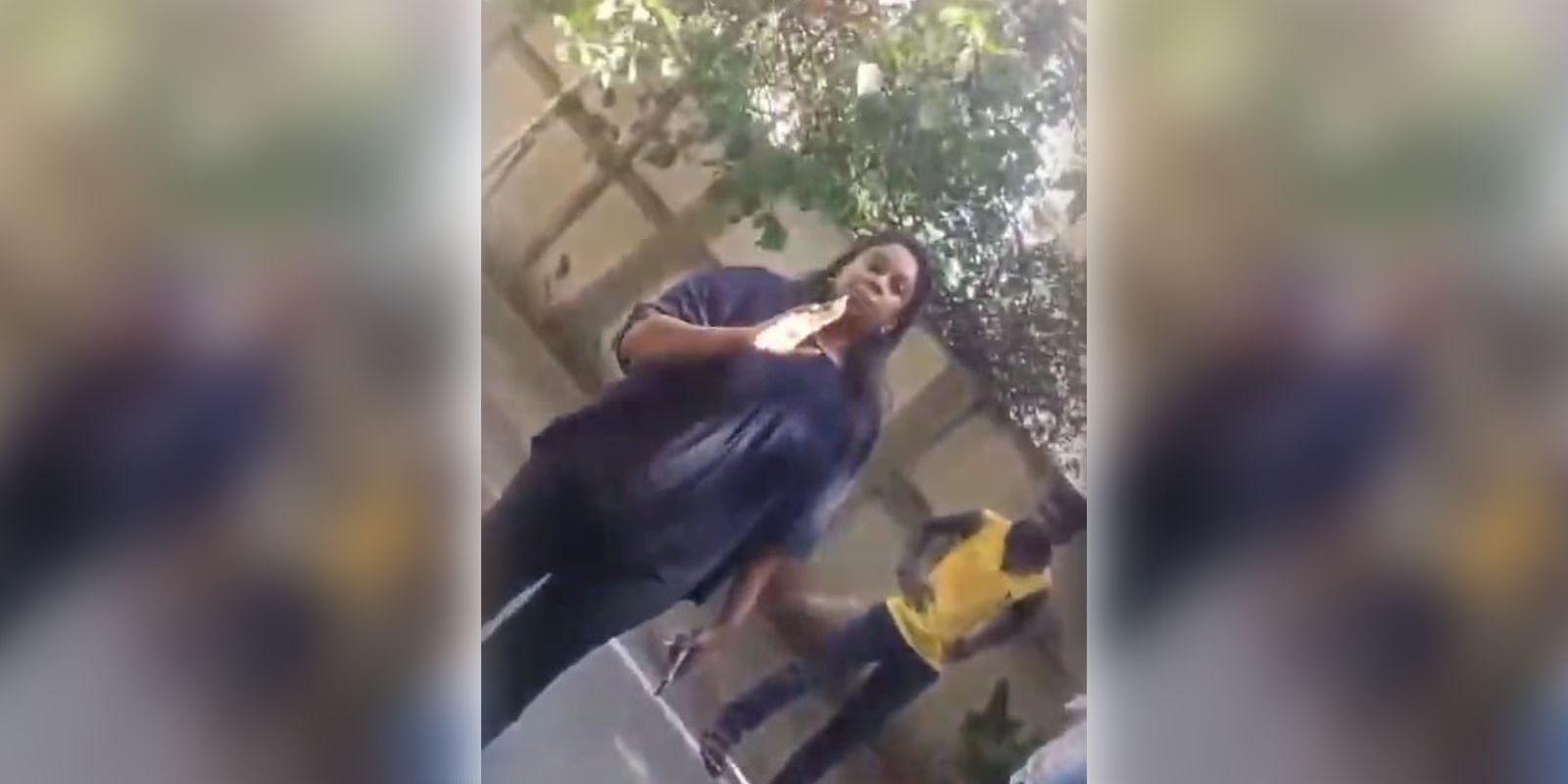 Accused Madhuri seen arguing with the passerby Accused Madhuri seen arguing with the passerby