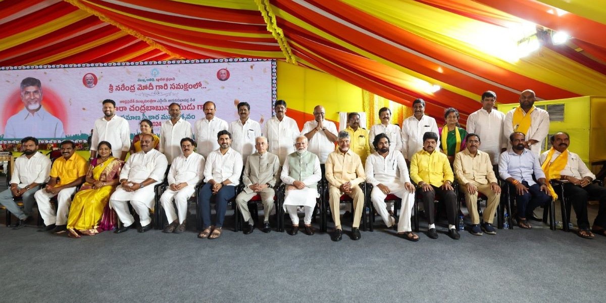 Chandrababu Naidu's cabinet with PM Modi