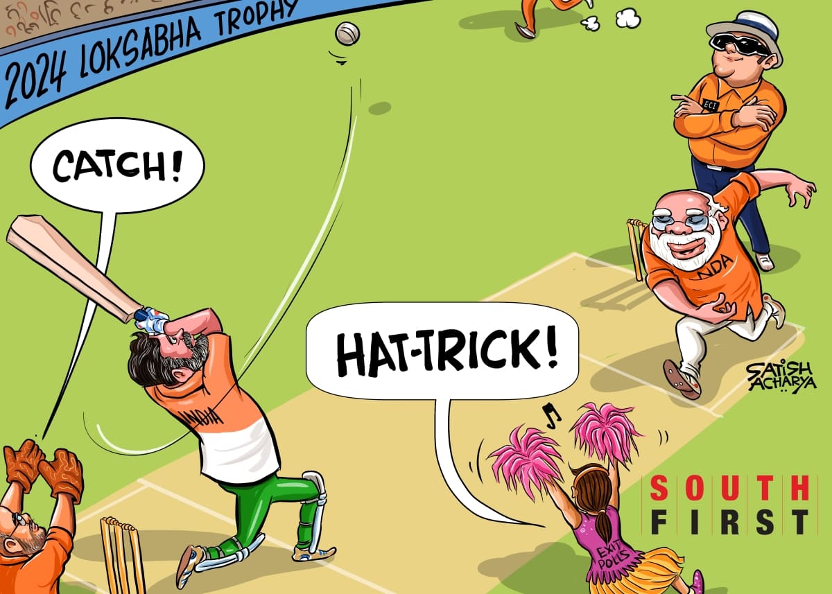 Exit polls predict hattrick win for BJP in Lok Sabha polls.