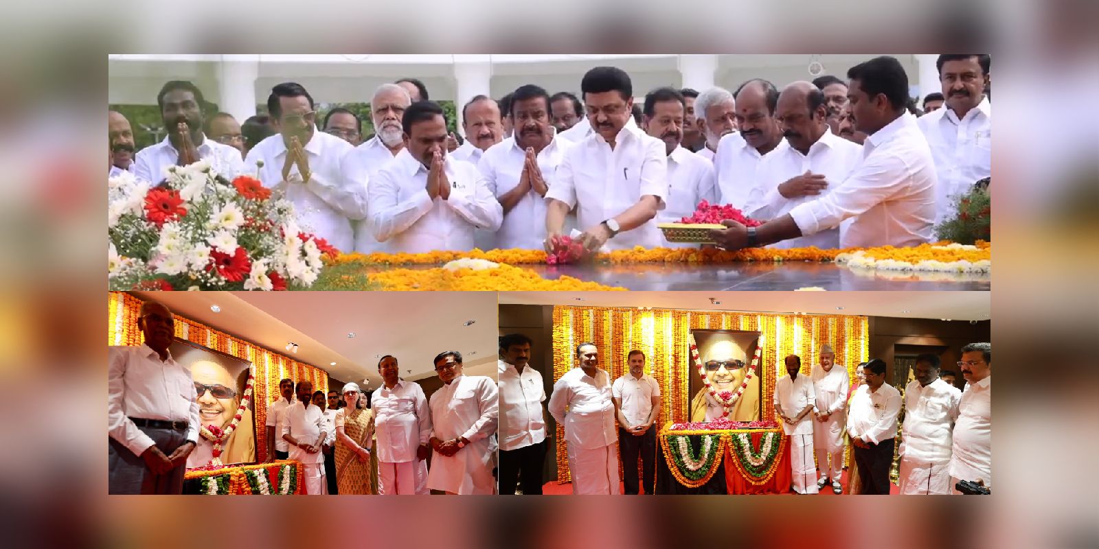 Leader pay tributes to M Karunanidhi