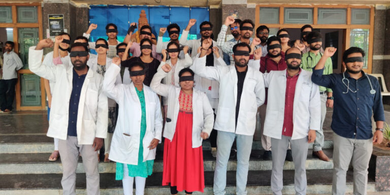 Telangana doctors during a call for an indefinite strike earlier.