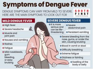 Symptoms of dengue fever.