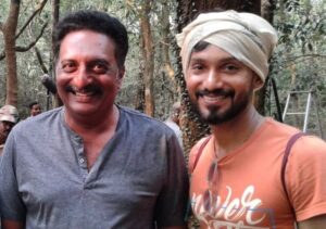 Sanal Aman with Prakash Raj on the sets of Ekam