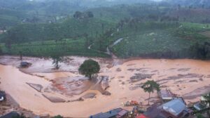 Aerial view of Wayanad landslides