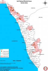 Soil piping-prone areas in Kerala 